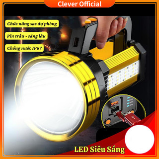 Đèn pin siêu sáng chiếu xa chống nước tích điện 3 chế độ sáng kèm sạc