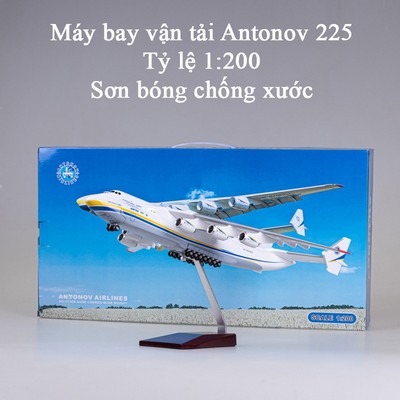 Mô hình máy bay vận tải Antonov An-225 KAVY tỷ lệ 1:200 có chân đế sơn bóng chống xước