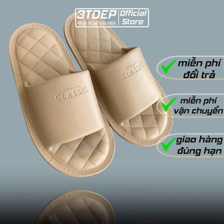 Dép bánh mì nữ đi trong nhà 3TDEP, đế eva mát xa nhẹ, êm chân, giá rẻ, chuẩn size