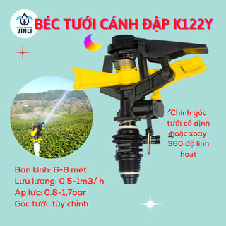  TI INOX  Taiwan- K122Y Béc tưới cây cánh đập tùy chỉnh góc JINLI,xoay 360 độ ren ngoài 21mm 1 vòi phun bán kính 6-8m 