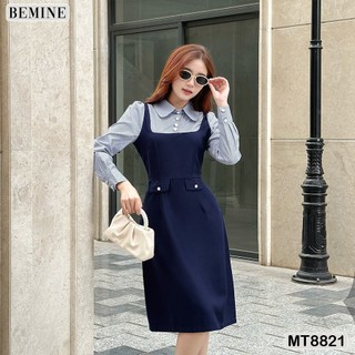 Đầm thiết kế tay dày cổ sen giả yếm BEMINE MT8821