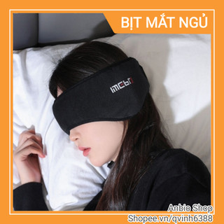 Bịt mắt ngủ trưa chống ồn, vải nhung mềm mại che kín mắt và tai, tặng kèm nút xốp bịt tai