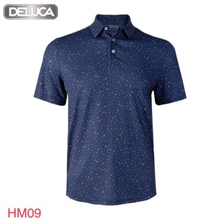Áo Polo Nam Shirt HM09-DELUCA, Họa Tiết Hình Chữ -Áo PoLo Chơi Golf Có Cổ- Áo POLO Chơi Thể Thao Mẫu Mới 2024.