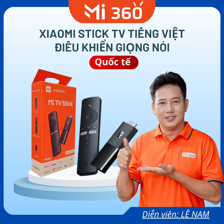 Xiaomi Stick TV Quốc Tế - Full HD Tiếng Việt - Điều Khiển Giọng Nói - Mi 360 Chính Hãng