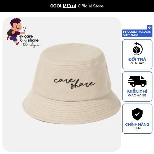 Mũ Bucket Hat thêu Care & Share Handwriting màu be thương hiệu Coolmate AC