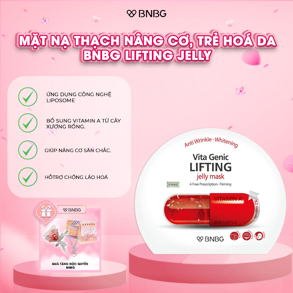 COMBO 10 MIẾNG Mặt Nạ Giấy BNBG Nâng Cơ Mặt Vita Genic Lifting Jelly Mask (30mlx10)