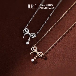 Dây chuyền bạc Ý JULI có họa tiết đính KIM CƯƠNG cao cấp, trang sức bạc nữ sang trọng | VC07 JULI JEWELRY