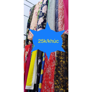 Hàng Cây giá 1 khúc vải lụa vải von 25k kích thước từ 90cm trở lên đủ may bé áo mẹ bộ đùi được chọn mẫu