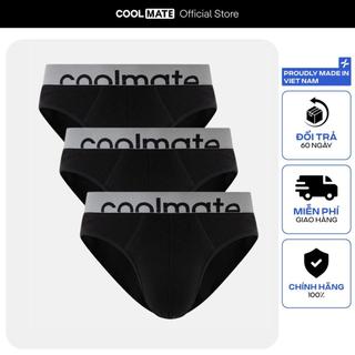Combo 3 Quần lót Brief vải Cotton Modal co giãn màu đen cạp mới - thương hiệu Coolmate