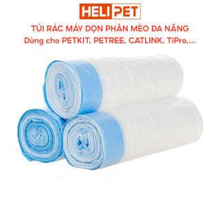  Túi Rác Máy Dọn Phân Mèo HeLiPet đa năng dùng cho PETKIT, PETREE, CATLINK, Tipro túi to hơn dễ sử dụng