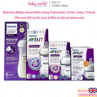 [Chính Hãng, Fullbox] Bình Sữa Philips Avent Mô Phỏng Tự Nhiên Nhựa PP 60ml/ 125ml/ 260ml/ 330ml