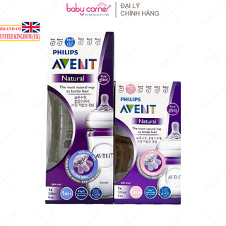 [Chính Hãng, Fullbox] Bình Sữa Thủy Tinh Philips Avent 120ml/ 240ml Cho Bé 0M+