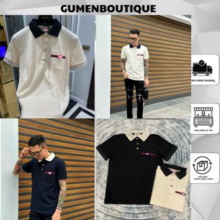  Áo Polo Gu Chì Thêu Viền Logo Túi Ngực Tỉ Mỉ - Áo Polo GC Nam Cổ Bẻ Chất Liệu Cotton Cực Mát
