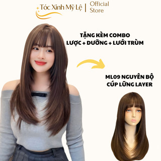  Nguyên bộ tóc giả cúp lững layer chất liệu cao cấp an toàn da đầu  Tặng lược + dưỡng + lưới trùm  Tóc xinh mỹ lệ ML9 