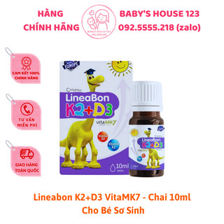 Lineabon vitamin d3k2 tăng chiều cao cho bé từ sơ sinh - chai 10ml