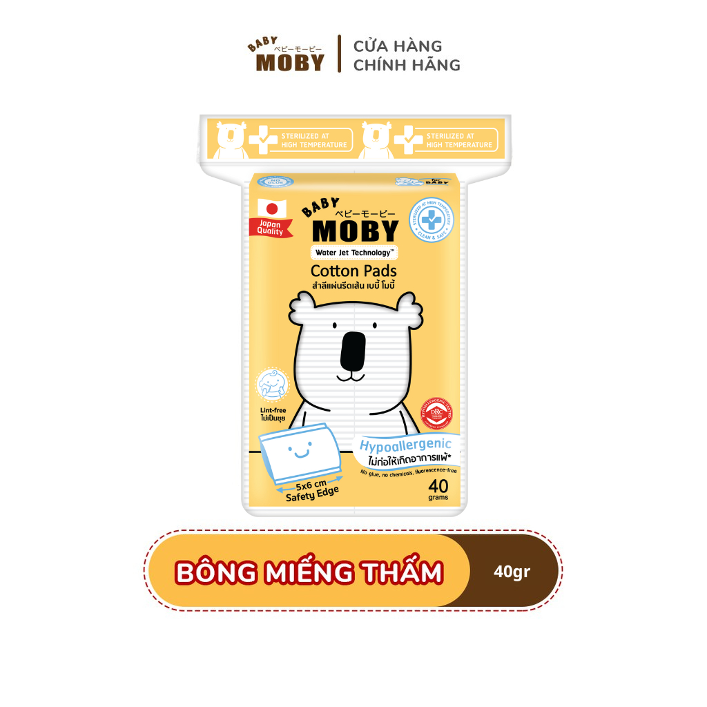 Bông Miếng Moby Baby Cỡ Nhỏ Vệ Sinh Làm Sạch Cho Bé (100 miếng/gói)