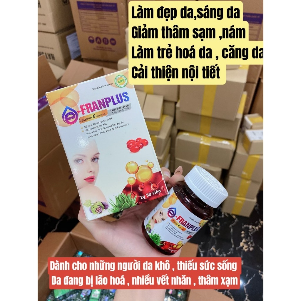 [Sản Phẩm Chính Hãng] Vitamin E đỏ E-FRANPLUS 4000mgC Bổ sung Vitamin E, hỗ trợ chống oxy hóa, hạn chế lão hóa, đẹp da