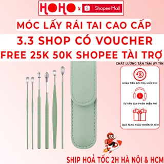  Bộ lấy ráy tai HOHO bằng BẠC 6 món lấy ráy tai làm sạch tai an toàn thư giãn nhỏ gọn tiện lợi 