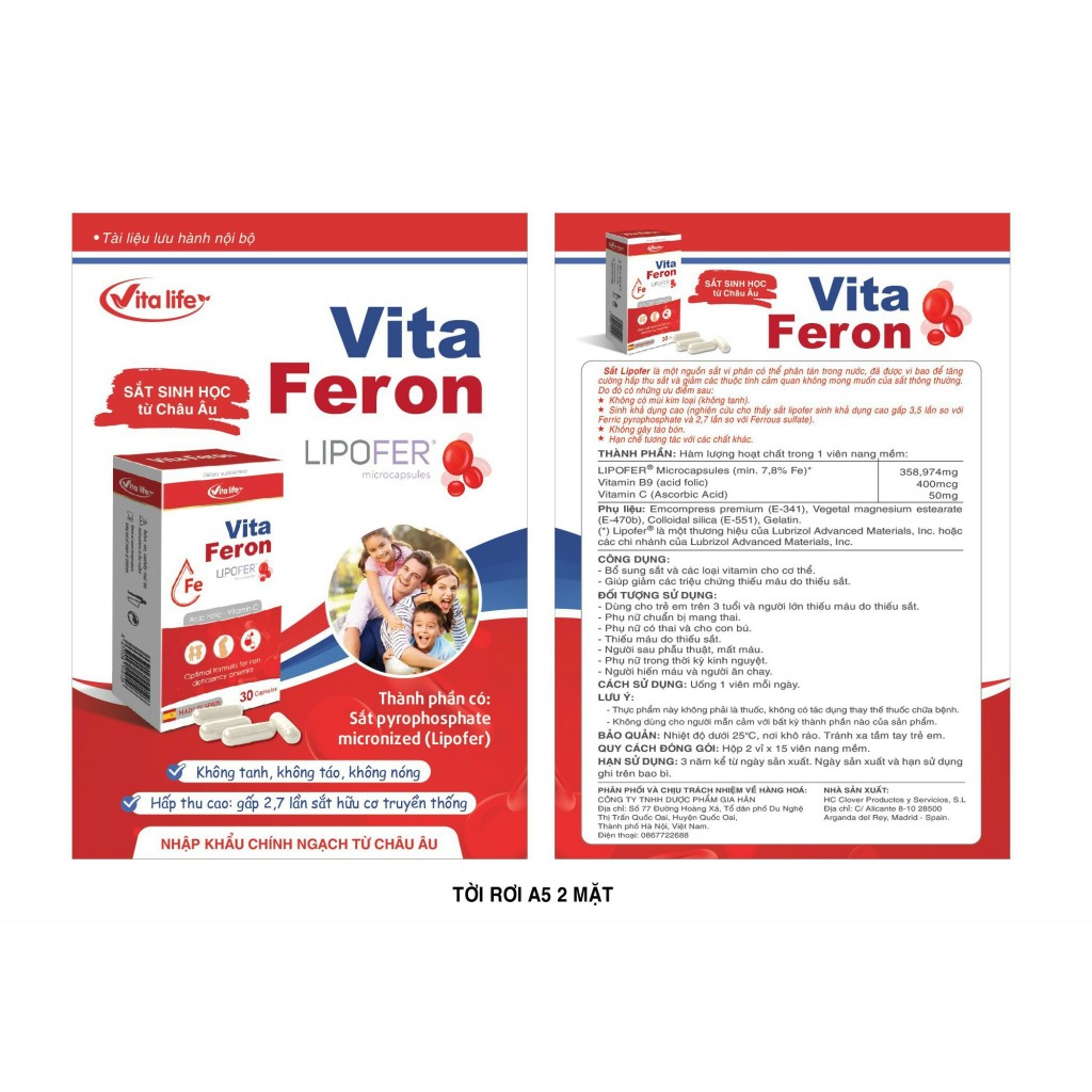 Viên Uống Vita Feron Sắt Lipofer