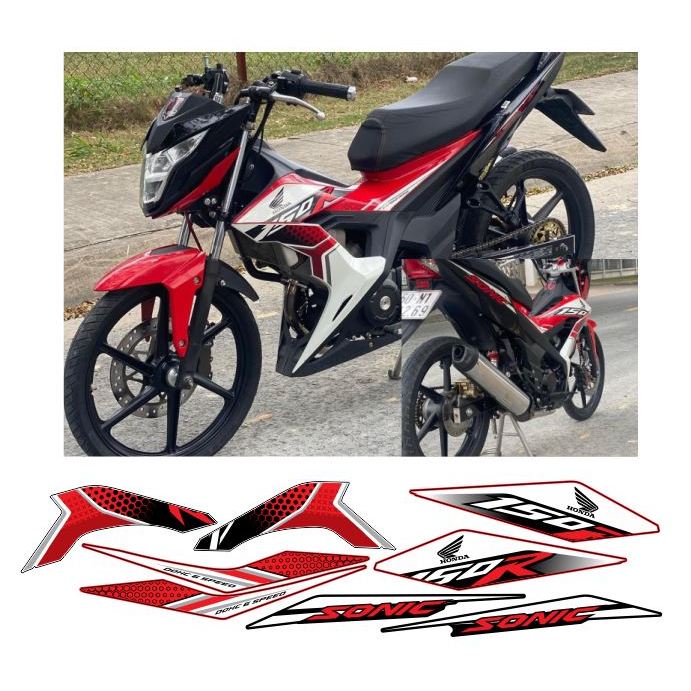 tem sonic 150r trắng đen đỏ H03