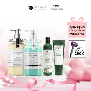 Combo dầu gội đầu, dầu xả tóc Weilaiya chiết xuất nấm Truffle và dầu gội đầu, dầu xả tóc thảo dược gừng Weilaiya