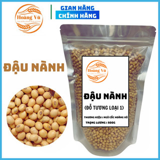 Đậu tương hạt sống loại ngon Hoàng Vũ, đậu nành đỗ tương quê làm sữa đậu nành túi 500gr