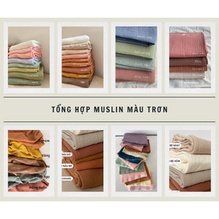 Vải Xô Muslin Nhà Vải Linen Màu Trơn Đa Năng Dễ Ứng Dụng Làm Quần Áo Đồ Trang Trí Phong Cách Vintage