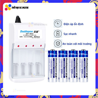 Sạc pin tiểu AA AAA đa năng kèm pin tiểu sạc lại AA chính hãng Doublepow