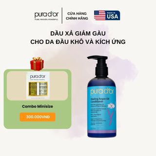 Dầu xả giảm gàu PURA D'OR Scalp Therapy và Healing Argan Oil cho da đầu khô kích ứng