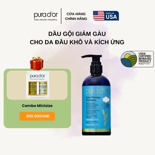 Dầu gội giảm gàu PURA D'OR Scalp Therapy và Healing Argan Oil cho da đầu khô kích ứng