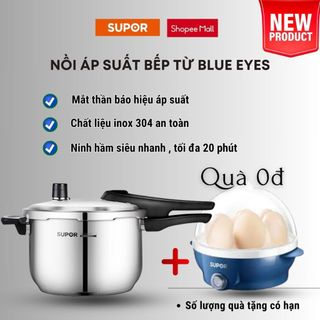 Nồi áp suất bếp gas, từ Supor inox 304 hiển thị mức áp suất cao cấp YW20/22/24S1 bảo hành 12 tháng hàng chính hãng