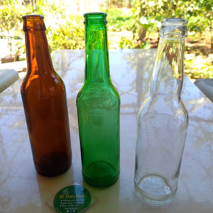 chai Thủy tinh màu 330ml + nút nhựa
