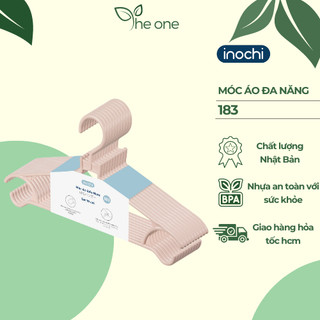 Móc treo quần áo cao cấp inochi 183, móc phơi đồ, thiết kế gờ chống trượt, móc áo người lớn, nhựa nguyên sinh k giòn gãy