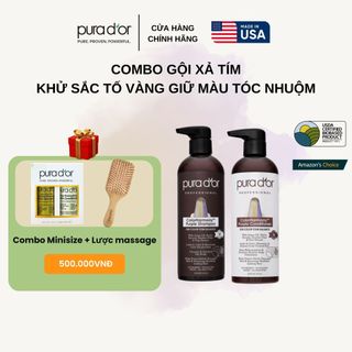 Combo dầu gội xả tím cho tóc màu PURA D'OR ColorHarmony Purple