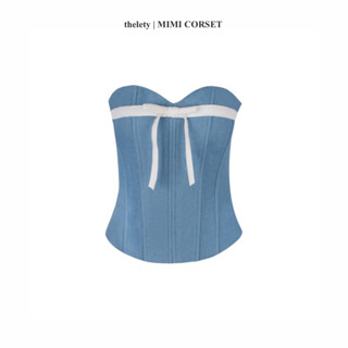 Áo Corset Denim Rút Dây Thắt Nơ MIMI CORSET | thelety