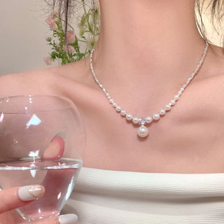 🧚🏻Ganten🧚🏻Vòng cổ ngọc trai Advanced Sense Clavicular Chain Tinh tế Rhinestone Chain