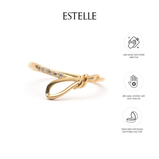 Nhẫn vàng k10 nút thắt đính kim cương estelle