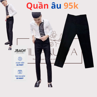  Quần âu nam đen trơn- quần vải học sinh  sinh viên công sở 