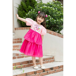 Đầm gấu dâu Lotso dáng xòe 2 tầng cho bé 10-40kg June with love