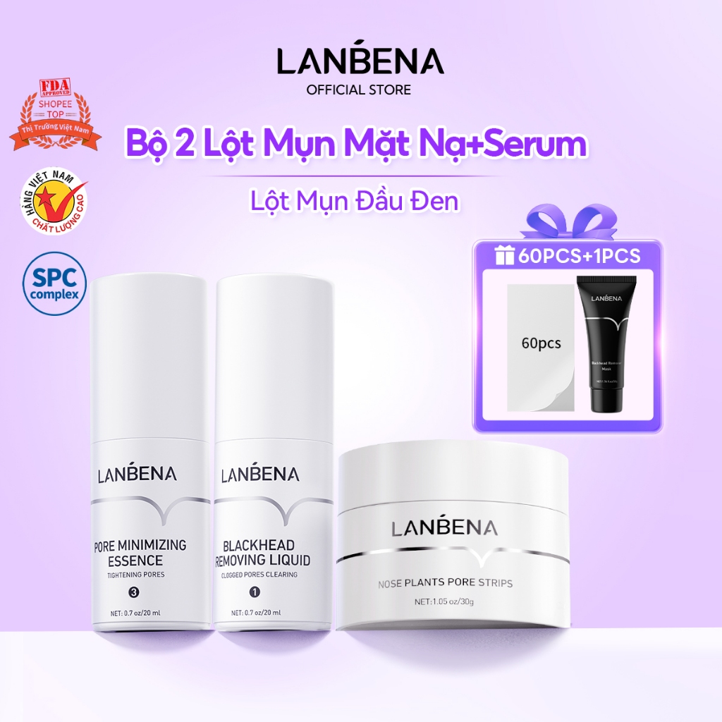 Lanbena Lột Mụn đầu đen Mặt Nạ Loại Bỏ Mụn đầu đen Cho Mũi Và Miếng Lột Mụn Hiệu Quả (30g)