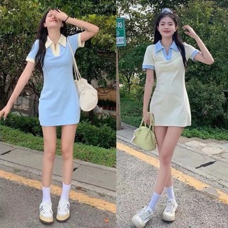 đầm polo nữ kiểu mới  , thiết kế cổ trắng cực xinh mẫu hót thời trang hiện nay ,th05