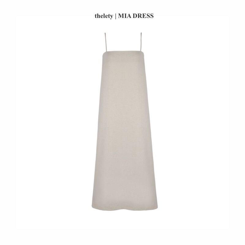 𝐭𝐡𝐞𝐥𝐞𝐭𝐲 | Đầm Hai Dây Suông Linen Màu Basic MIA DRESS