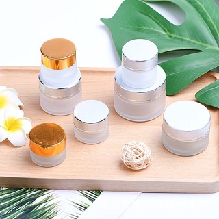 Hũ Chiết Kem Thủy Tinh Phun Mờ Nắp Bạc 50Gr - Hũ Đựng Kem Face/Muối Spa/Bột Nghệ/Bột Dưỡng Thể