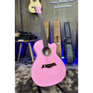 Đàn Guitar acoustic màu hồng Phấn T-01H , Guitar Màu Hồng Nhạt rất đẹp mẫu cao cấp