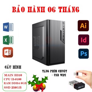 Cây máy tính h310 cpu core i3-8100 | ram 8gb | ssd 256gb
