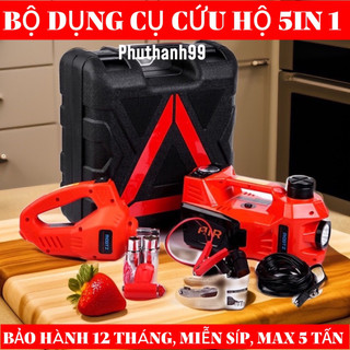 Bộ cứu hộ ô tô đa năng 5 in 1,kích nâng gầm ô tô cao cấp, chính hãng rogtz, tháo ốc, bơm hơi, đèn sos, bảo hành 12 tháng