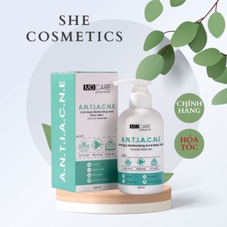 Sữa dưỡng thể dành cho da mụn md care calming acne body lotion - sữa dưỡng thể 8% azeclair - 5% niacinamide 200ml