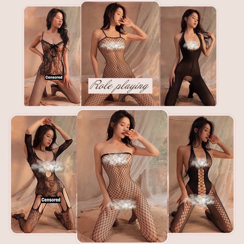 Váy ngủ liền thân dạng lưới ôm body gợi cảm