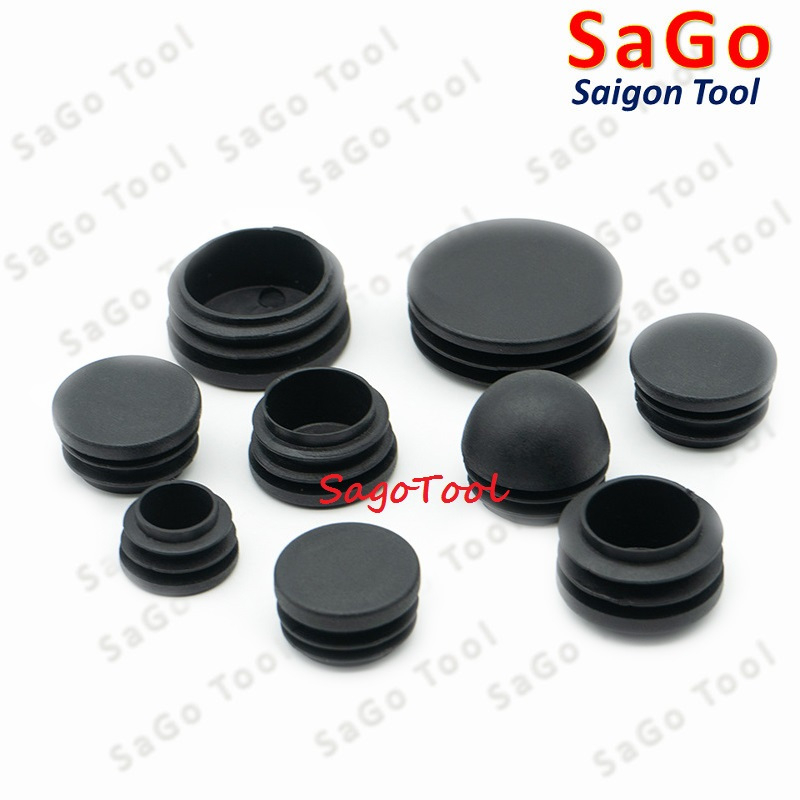 Đầu bịt trong ống sắt hộp, đầu bịt chân bàn ghế loại tròn nhiều kích thước phi 12 - phi 60mm