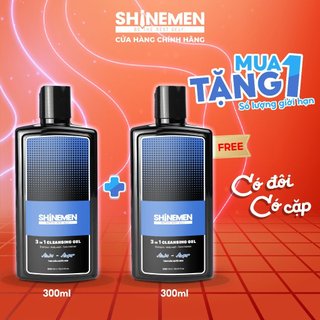  Sữa Tắm Gội và Rửa mặt 3 in 1 cho nam SHINEMEN hương nước hoa AWA-AMOR con gái gấc mê chai 300ml x 2 chai